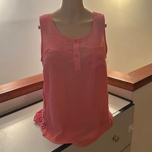 MINE Medium Orange Sleeveless Blouse With Cool Side Cutouts